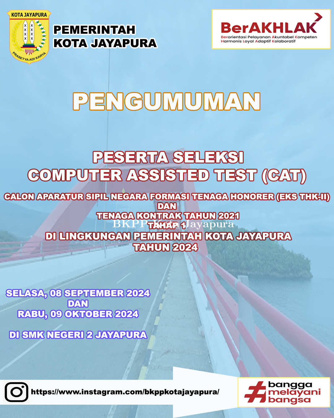 Pengumuman Walikota Peserta CAT EKS THK II dan Tenaga Kontrak Tahun 2021 Tahap 1